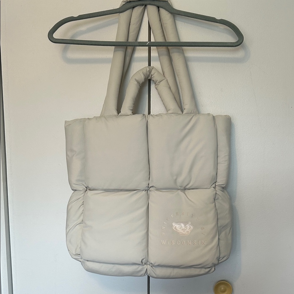 University of Wisconsin Quilted Puffer Tote - Light Beige